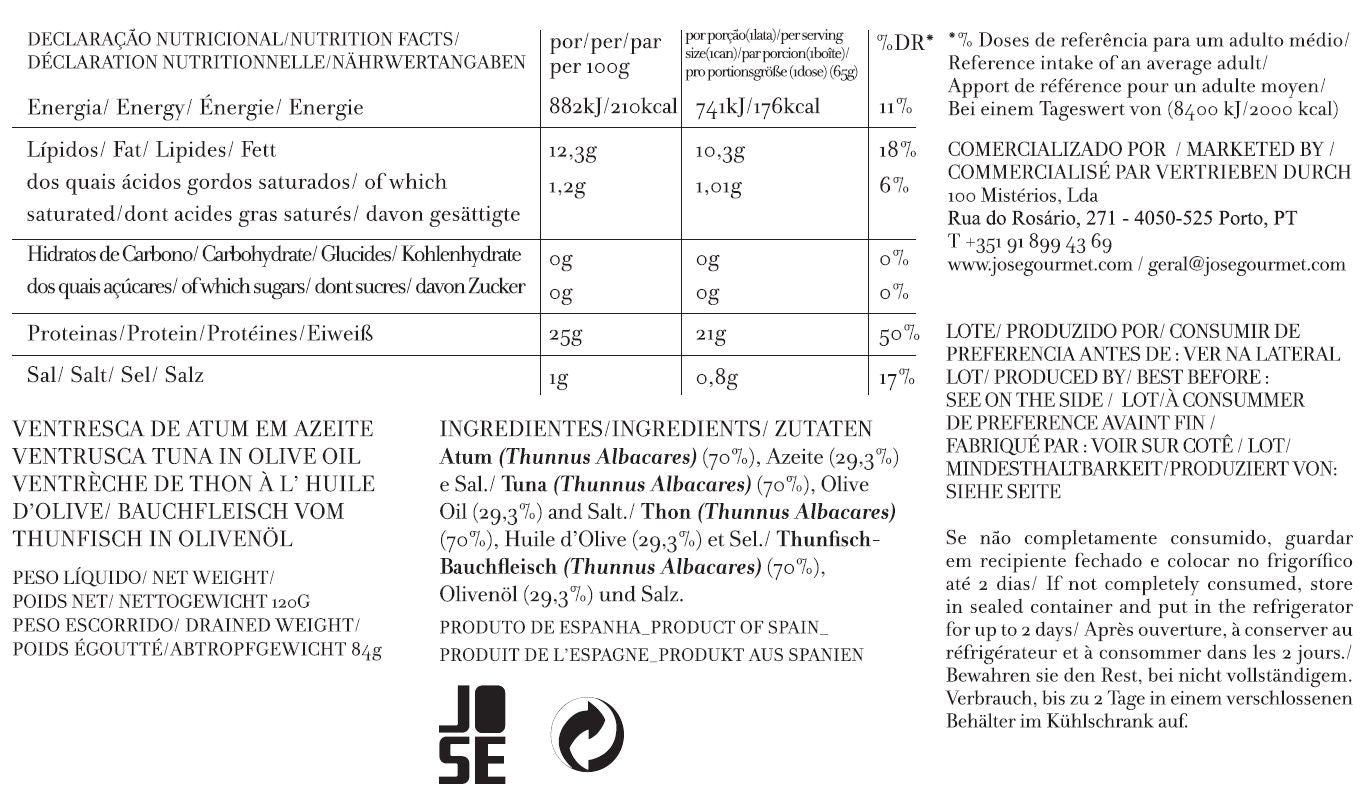 Ventresca de Atum em Azeite José Gourmet