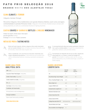 Vinho Branco Pato Frio . Selecção . Ribafreixo . DOC Alentejo