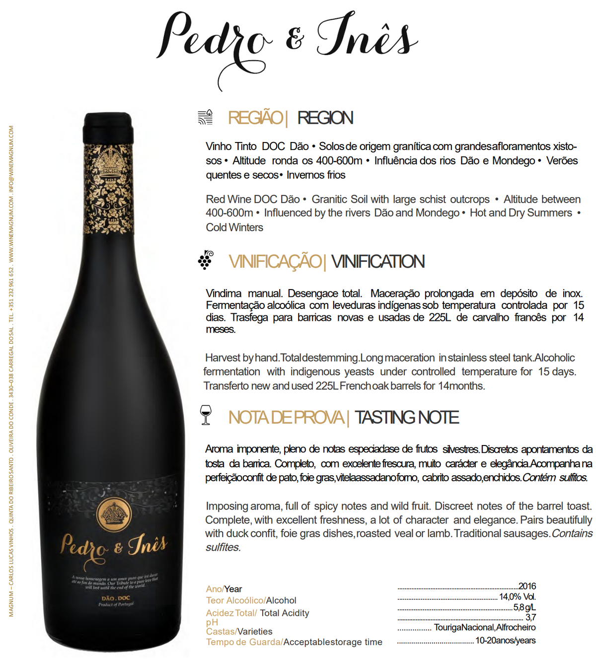 Vinho Tinto DOC Dão Pedro & Inês