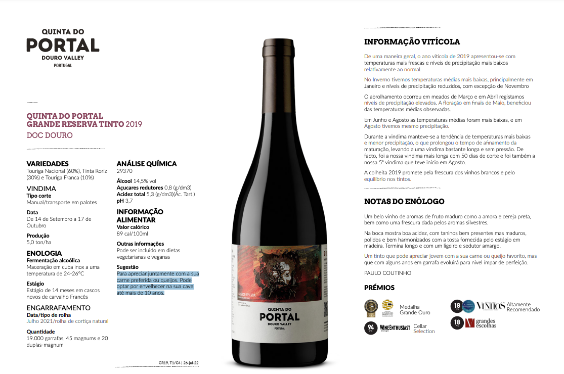 Vinho Tinto Grande Reserva Quinta do Portal