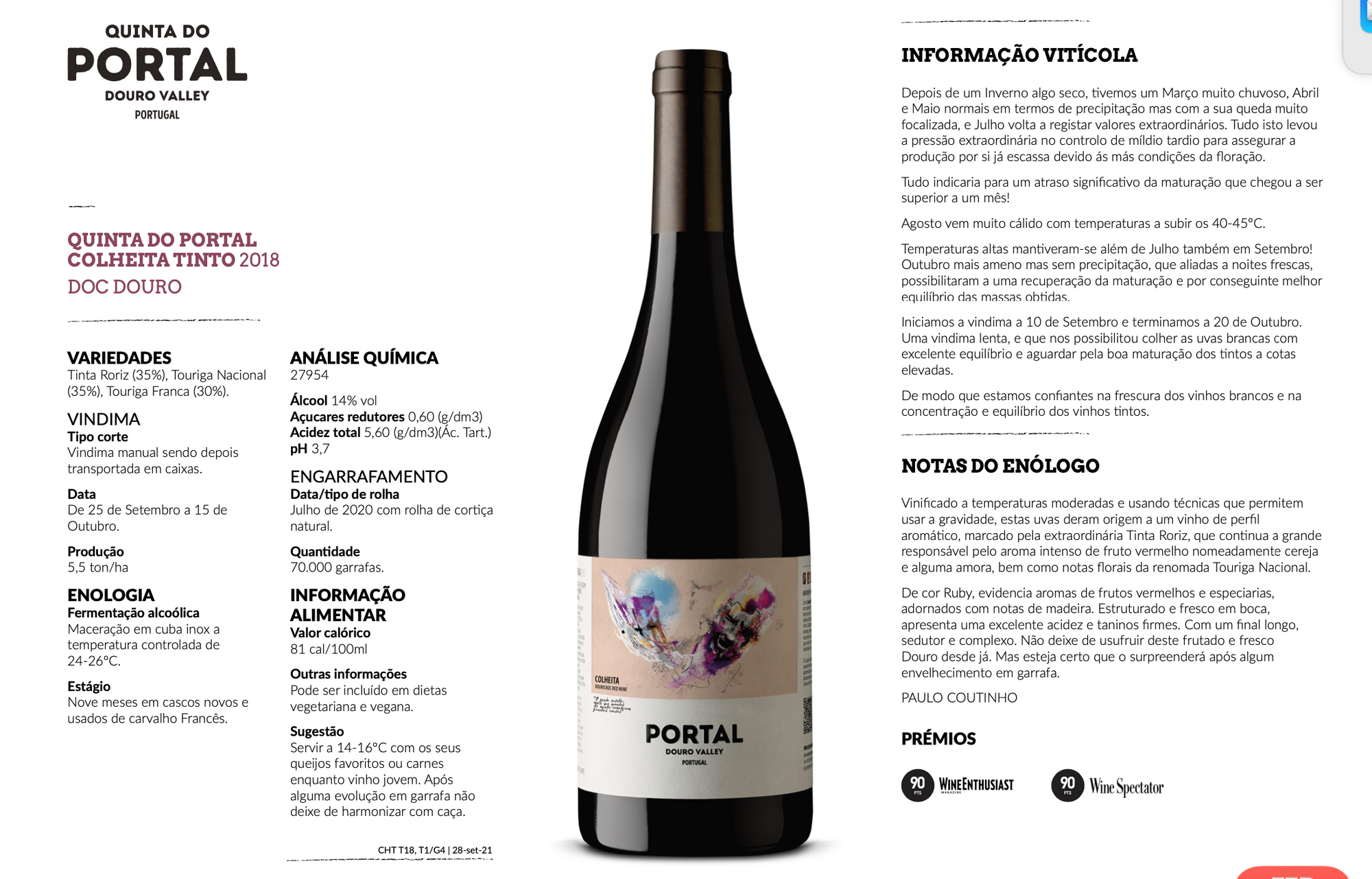 Vinho Tinto Quinta do Portal