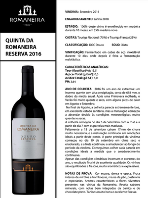 Vinho Tinto Reserva DOC . Quinta da Romaneira . Douro