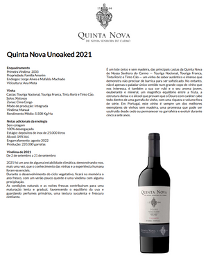 Vinho Tinto Unoaked . Quinta Nova