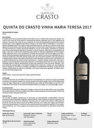 Vinho Tinto Vinha Maria Teresa . Quinta do Crasto . Douro