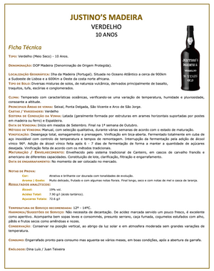 Vinho da Madeira Verdelho 10 Anos Justino´s