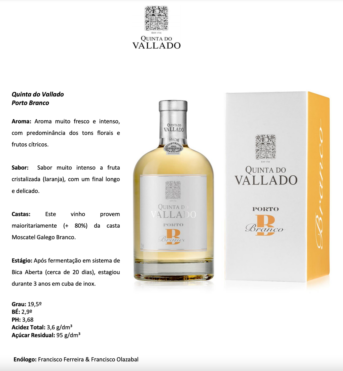 Vinho do Porto Branco Quinta do Vallado