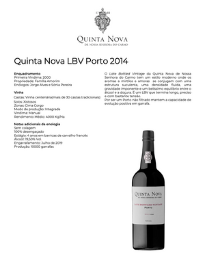 Vinho do Porto LBV - Late Bottled Vintage . Quinta Nova de Nossa Senhora do Carmo